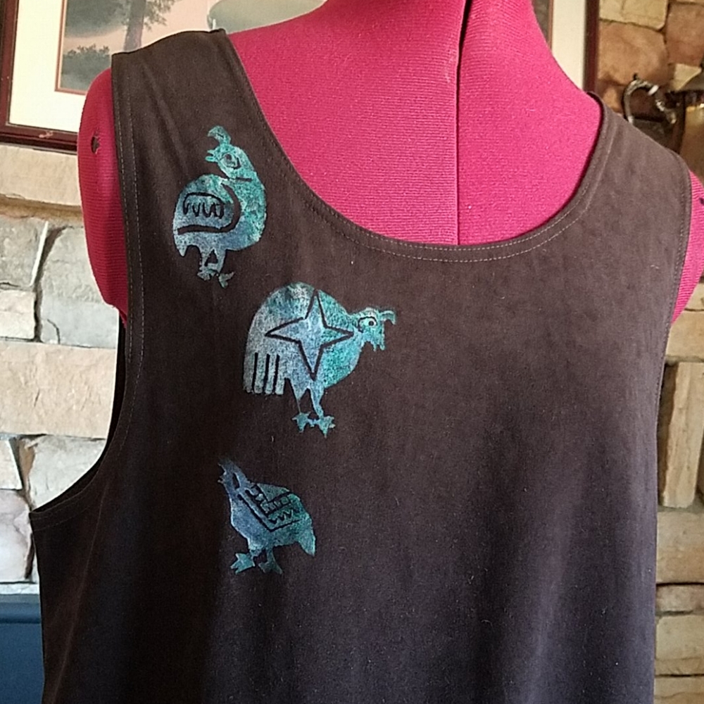 OOAK Quail Chocolate Maxi Tunic Dress sz S M